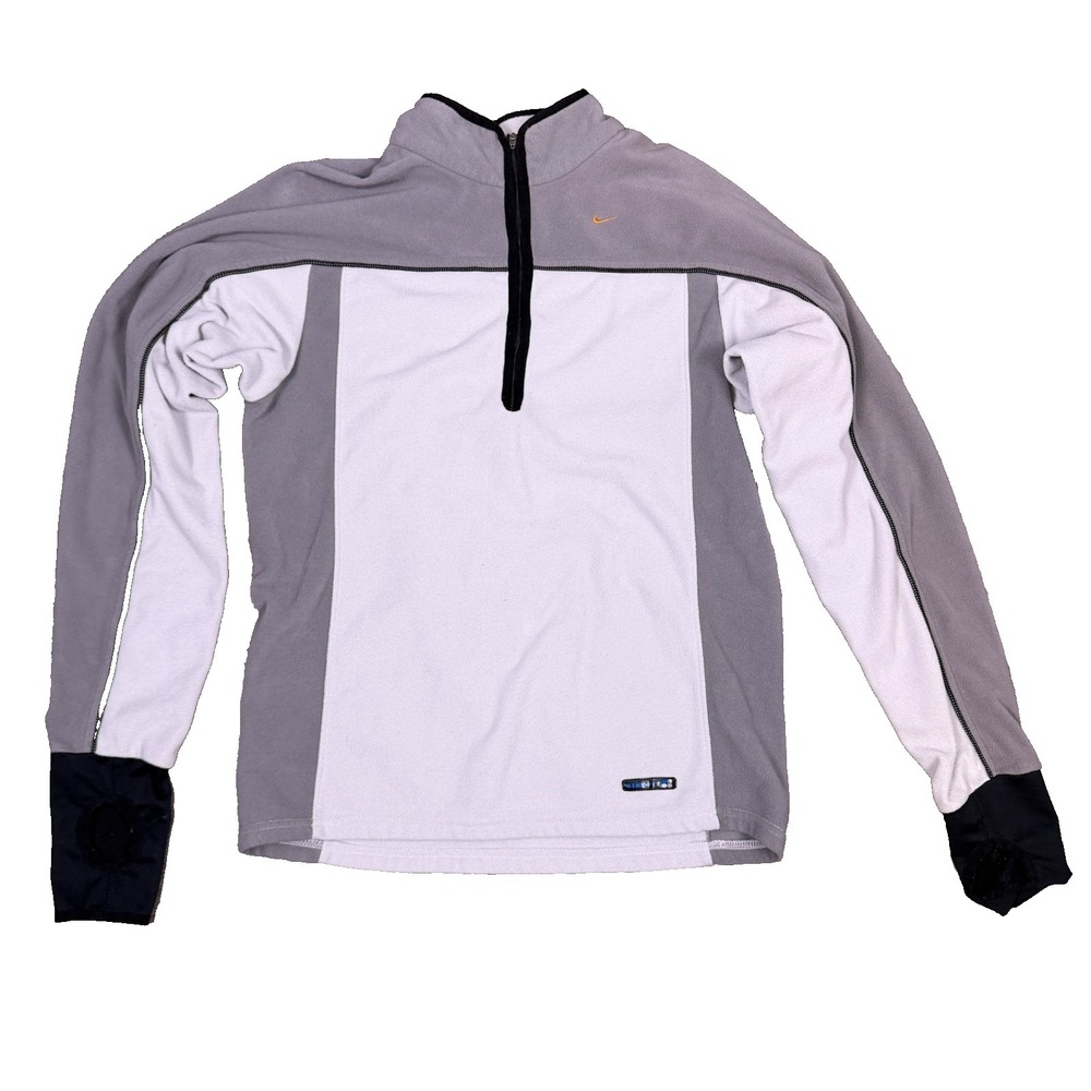 Nike Y2K Mens‎ M Nike-Fit Multicolor 1/4 Zip Athletic Sweater Fleece Thumb Holes
